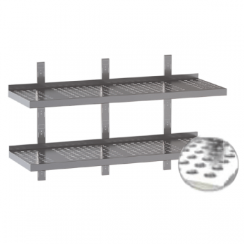 Étagère double perforée avec supports