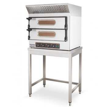 Electric pizza oven 2 + 2 pizzas with two chambers and hood without chimney