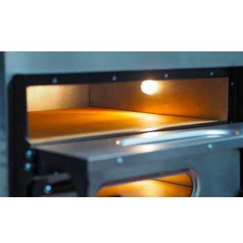 Electric pizza oven 2 + 2 pizzas with two chambers and hood without chimney