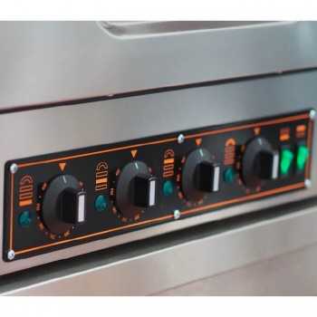 Electric pizza oven 2 + 2 pizzas with two chambers and hood without chimney