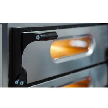 Forno pizzeria elettrico 2 + 2 pizze a due camere con cappa senza canna fumaria