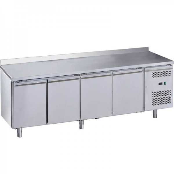4-door GN 1/1 refrigerated table with splashback | 223 x 70 x 95 H cm