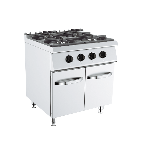 CUISINIÈRE À GAZ 4 FEUX SUR PLACARD - 80 X 73 X 90 CM - PUISSANCE 24 KW