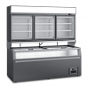 Panoramic refrigerated island with chest freezer and wall unit freezer | 210.5 x 85 x 210 H cm