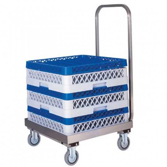 Stainless steel dishwasher basket trolley
