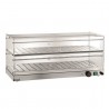 Tabletop heated display case with 2 shelves | 85 x 35 x 40 cm
