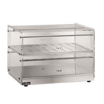 Vetrina neutra da banco dritta a 2 piani VBN45 | 50 x 35 x 40 H cm