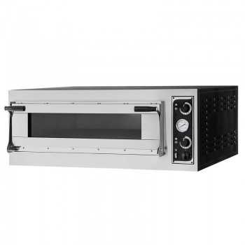 Electric pizzeria bakery oven for 6 pizzas with glass door and 27 cm high chamber