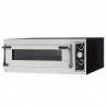 Electric pizzeria bakery oven for 6 pizzas with glass door and 27 cm high chamber