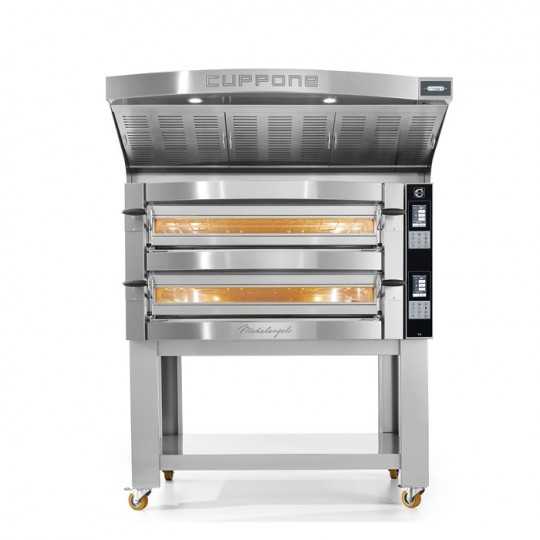 CUPPONE Michelangelo 6 + 6 electric pizza oven with Touch panel, hood and stand