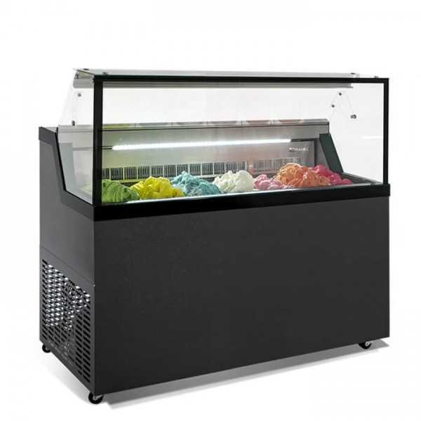 MIRABELLA 7 flavour ice cream counter with heated glass