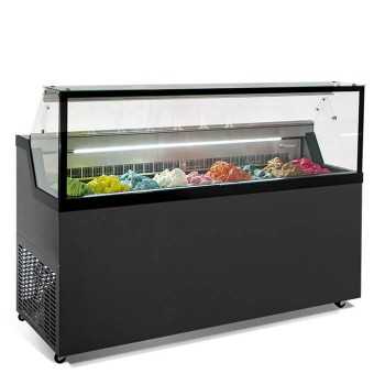 Vetrina gelato 9 gusti MIRABELLA con vetro camera riscaldato | 165,5 x 67,7 x 119 h cm