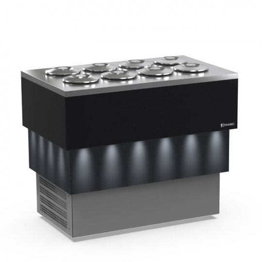 Comptoir de glaces 8 parfums avec réserve CARRARA