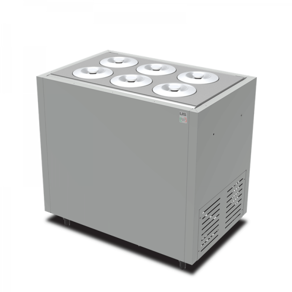 Built-in 6-flavor cockpit ice cream counter with COMBI reserve