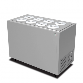 Built-in 8-flavor cockpit ice cream counter with COMBI reserve