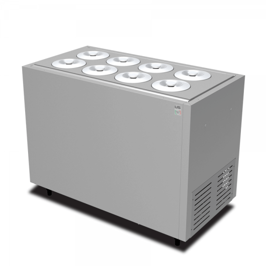 Built-in 8-flavor cockpit ice cream counter with COMBI reserve