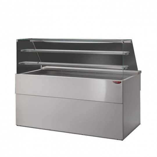 Comptoir réfrigéré à pâtisserie PENELOPE avec deux étagères, profondeur 94 cm