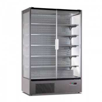 Espositore murale refrigerato panoramico con 2 porte +1/+10° C VIS15 | 131 x 74 x 201 H cm