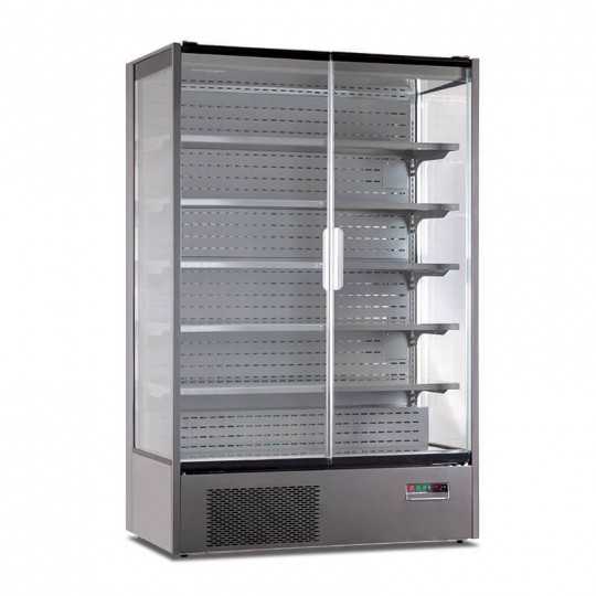 Espositore murale refrigerato panoramico con 2 porte +1/+10° C VIS15 | 131 x 74 x 201 H cm