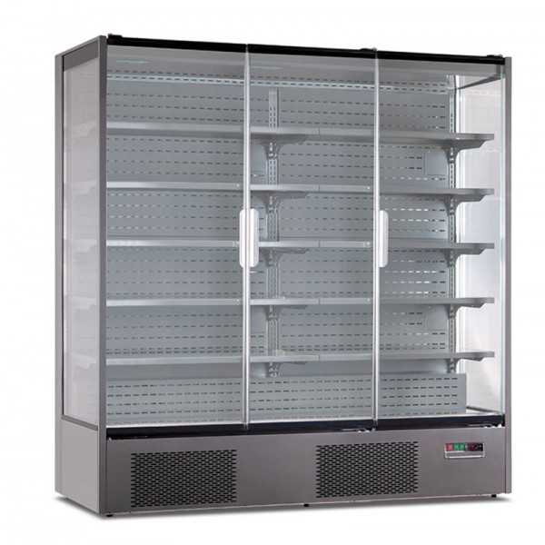 Espositore murale refrigerato panoramico con 3 porte +1/+10° C VIS20 | 193,5 x 74 x 201 H cm