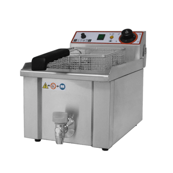 Friteuse électrique de comptoir de 13 litres avec robinet de 5 kW