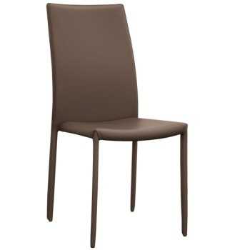 Chair with steel frame and faux leather upholstery 824
