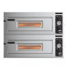 Electric pizza oven with 2 chambers and manual thermostat