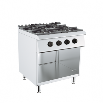 4 burner gas cooker on cabinet, depth 73, power 24 kW