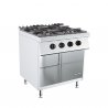 4 burner gas cooker on cabinet, depth 73, power 24 kW