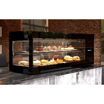 Countertop refrigerated display case with two refrigerated shelves +4° / +8° C, depth 38 cm, LPLUS line