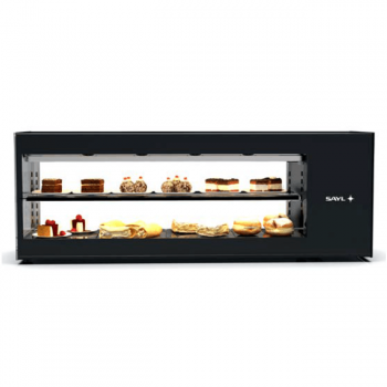 Vitrine réfrigérée de comptoir avec deux étagères réfrigérées +4° / +8° C, profondeur 38 cm, gamme LPLUS