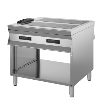 Cucina a induzione passante a 4 zone passante profondità 100 cm