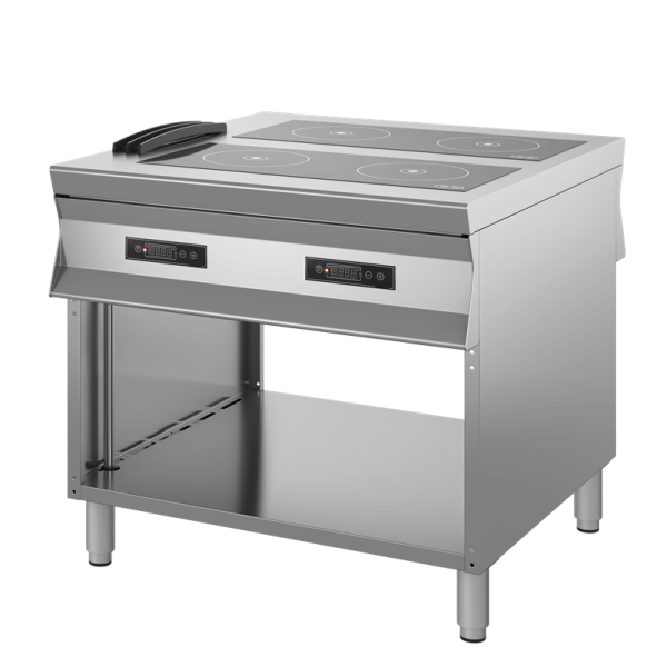 Cucina a induzione passante a 4 zone passante profondità 100 cm