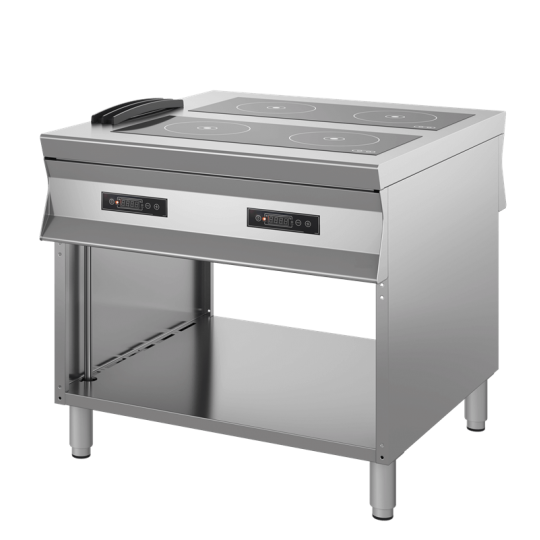 Cucina a induzione passante a 4 zone passante profondità 100 cm