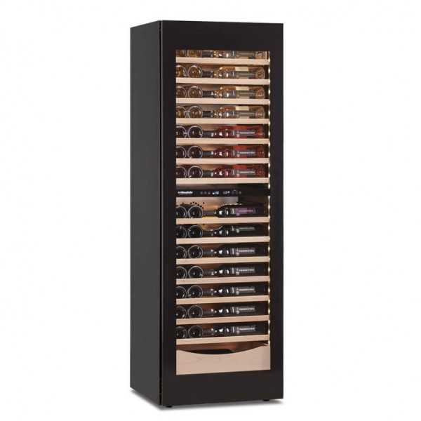 Cantinetta vini doppia temperatura con 2 mensole in legno 110 bottiglie |  59,5 x 55 x 180 cm