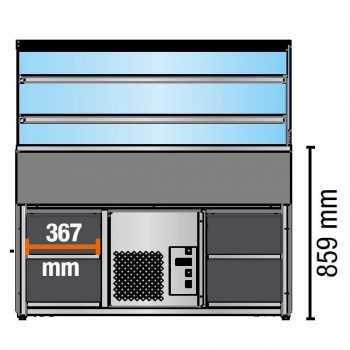 Banco frigo pasticceria PENELOPE con due mensola profondità 94 cm