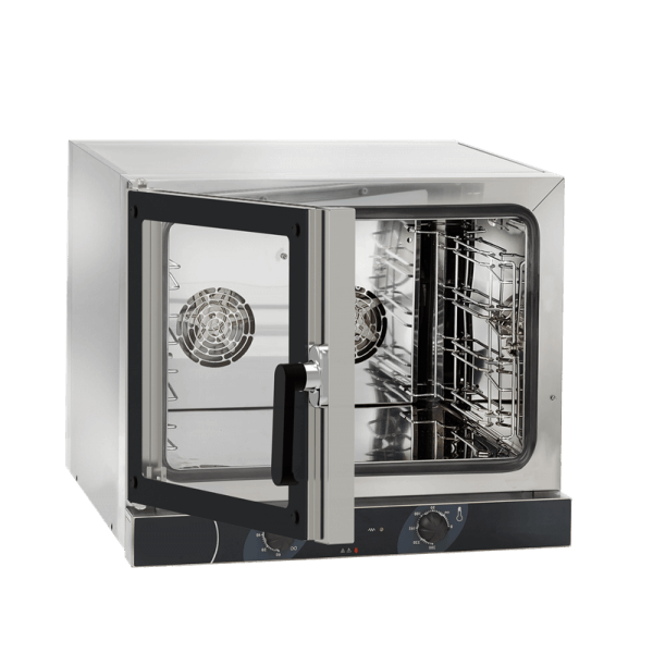 Electric convection oven with 4 GN 1/1 trays with side opening