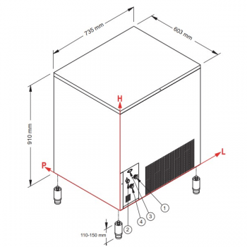 Produttore di ghiaccio a cubetti 75 kg SL180