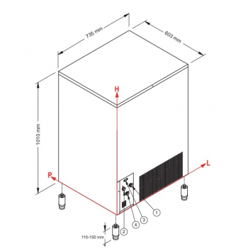 Produttore di ghiaccio a cubetti 93 kg SL260