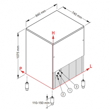 Produttore di ghiaccio a cubetti 130 kg SL280