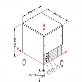 Produttore di ghiaccio a cubetti vuoti 35 kg IF65