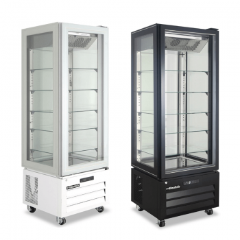 Vitrine pâtissière panoramique sans givre, +2°/+8° C, 319 L | 65 x 65 x 195 cm