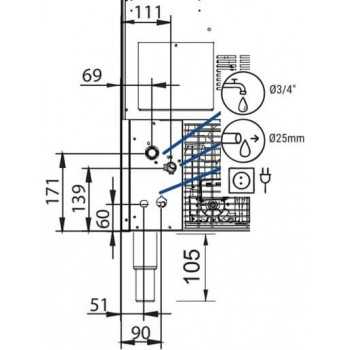 Produttore di ghiaccio a cubetto dado 45 kg PD45