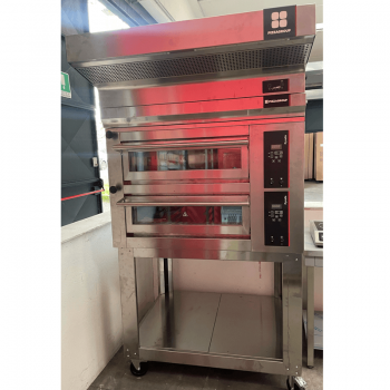 Forno pizza elettrico 4+4 digitale completo di cappa e supporto - SECONDA SCELTA