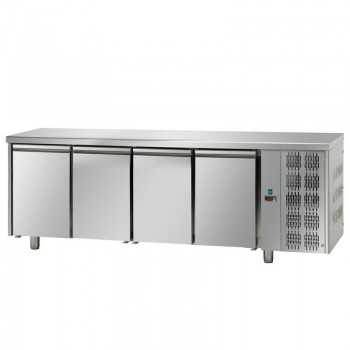 TAVOLO REFRIGERATO IN ACCIAIO INOX CON 4 PORTE - P.60 cm