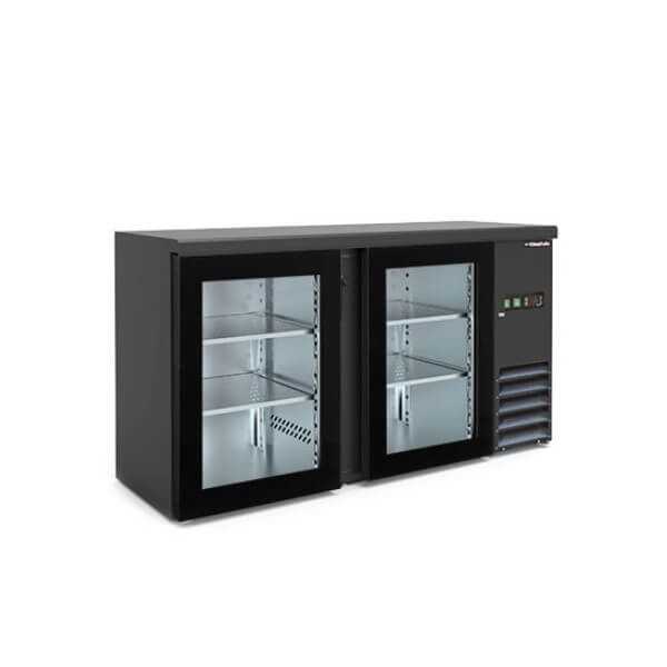 REFRIGERATED BACK COUNTER WITH 2 GLASS DOORS | 146 x 53.5 x 86 cm