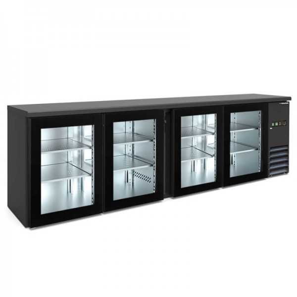 REFRIGERATED BACK COUNTER WITH 4 GLASS DOORS | 254 x 53.5 x 86 cm