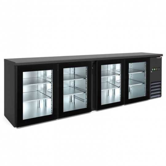 REFRIGERATED BACK COUNTER WITH 4 GLASS DOORS | 254 x 53.5 x 86 cm