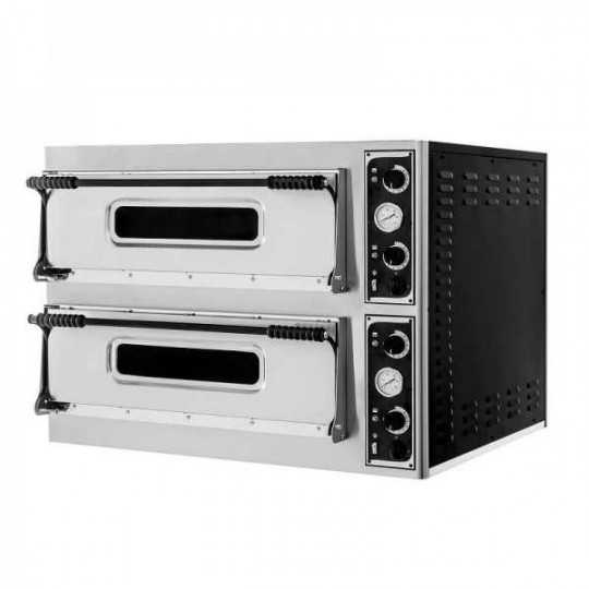 Forno pizzeria elettrico manuale 6+6 pizze 32 cm 2 camere BAS66