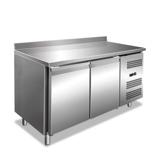 Tavolo refrigerato 2 porte con alzatina +2°/+8° C | 136 x 70 x 85 cm